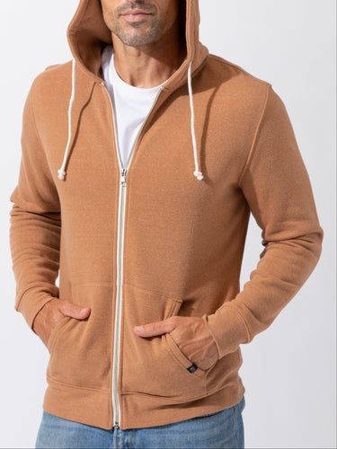 Triblend Fleece Zip Hoodie Mens Outerwear Sweatshirt Threads 4 Thought 