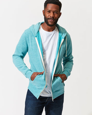 Triblend Zip Fleece Hoodie Mens Outerwear Sweatshirt Threads 4 Thought