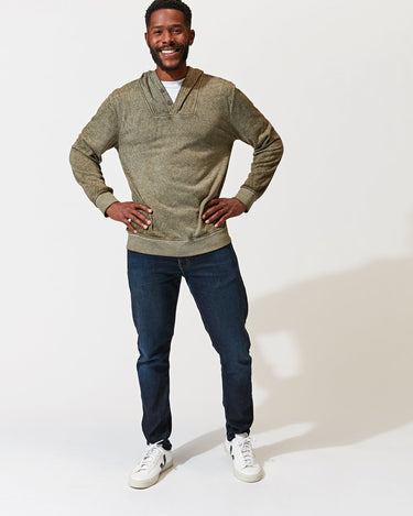 Kieran Burnout Henley Hoodie Mens Outerwear Sweatshirt Threads 4 Thought
