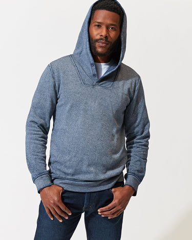 Kieran Burnout Henley Hoodie Mens Outerwear Sweatshirt Threads 4 Thought