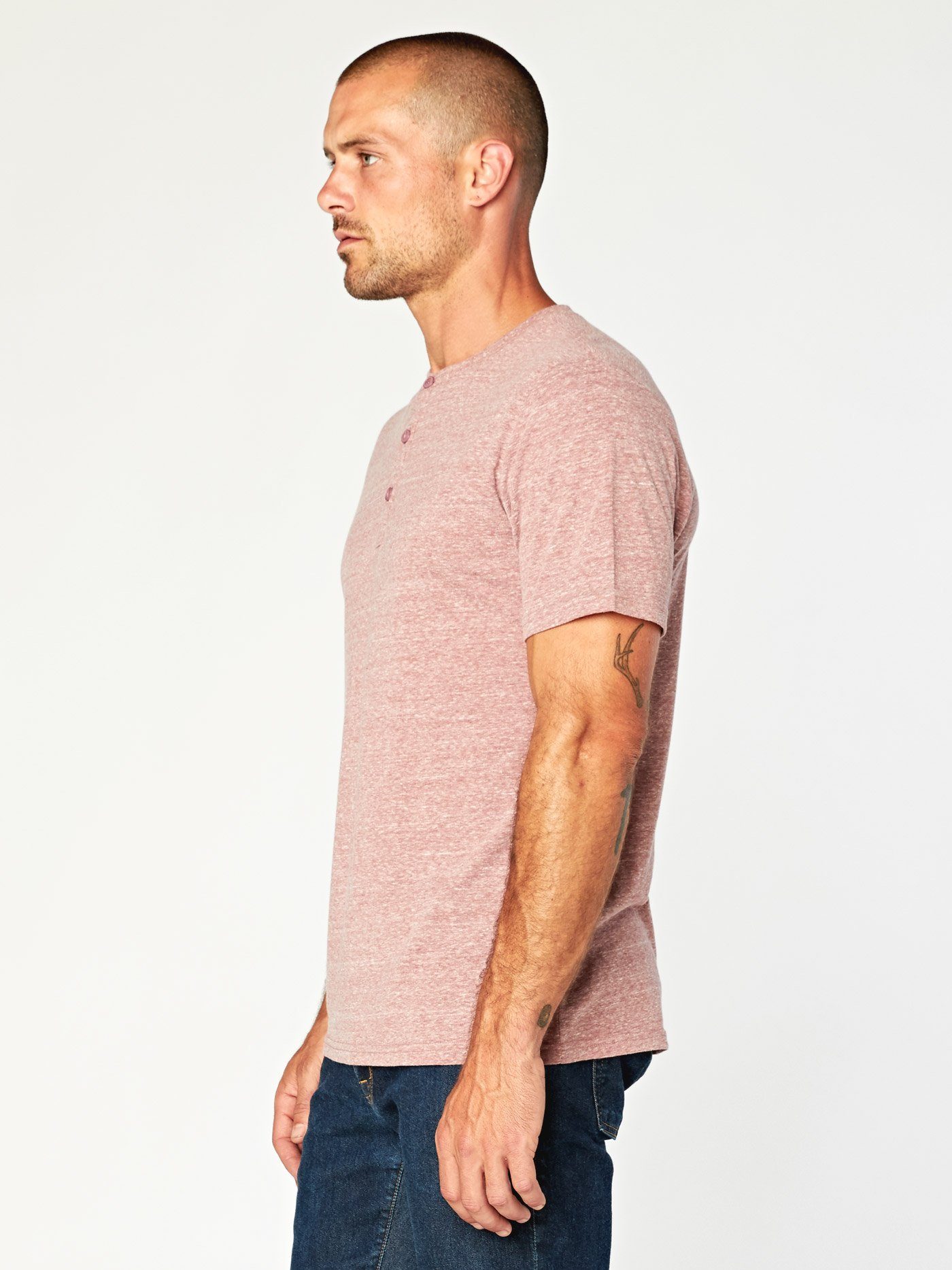 Baseline Triblend Henley Mens Tops Threads 4 Thought