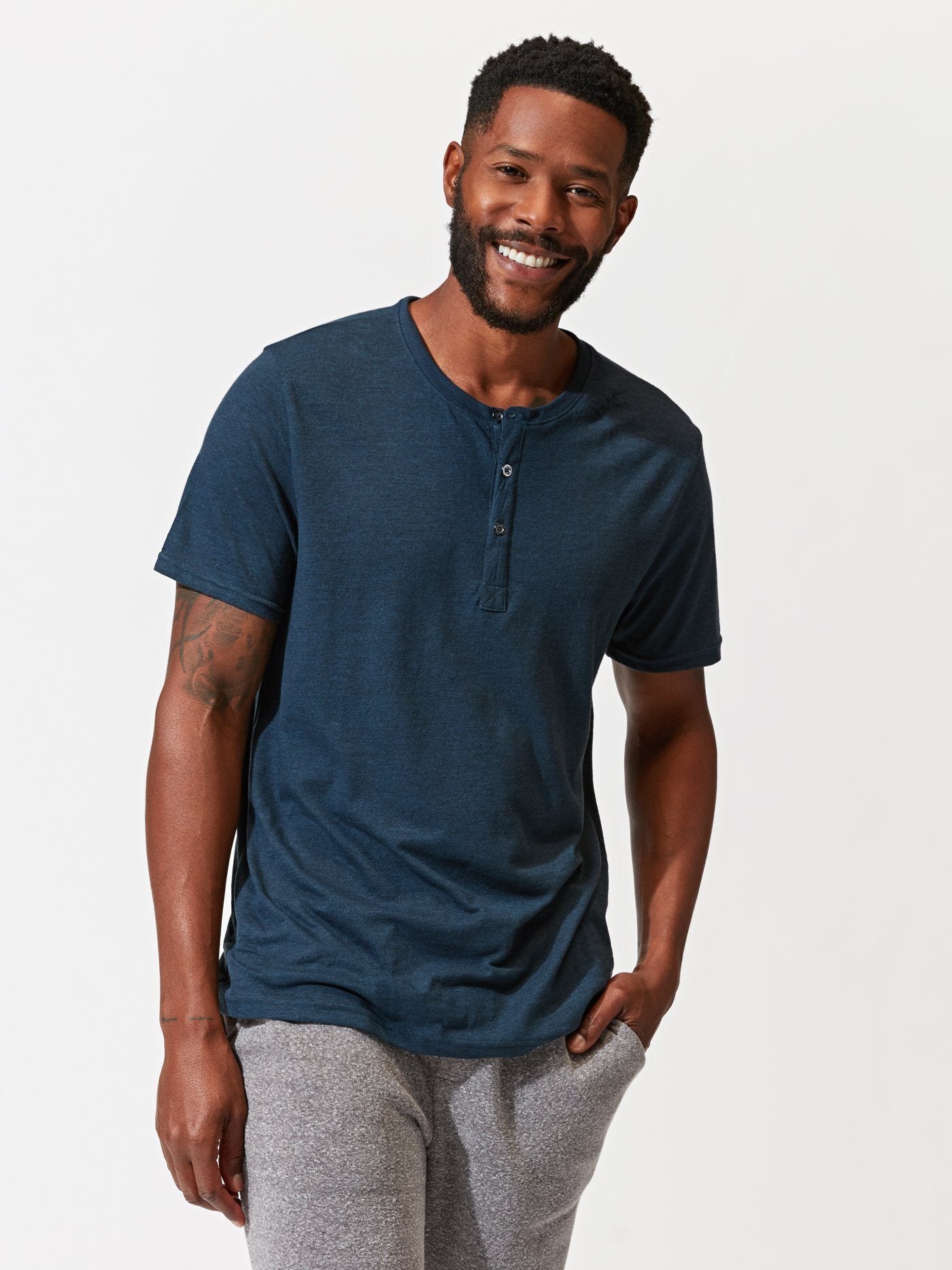 Triblend Henley Mens Tops Threads 4 Thought 