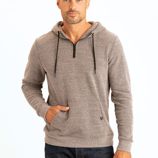Triblend Breton Half Zip Hoodie Mens Outerwear Sweatshirt Threads 4 Thought 
