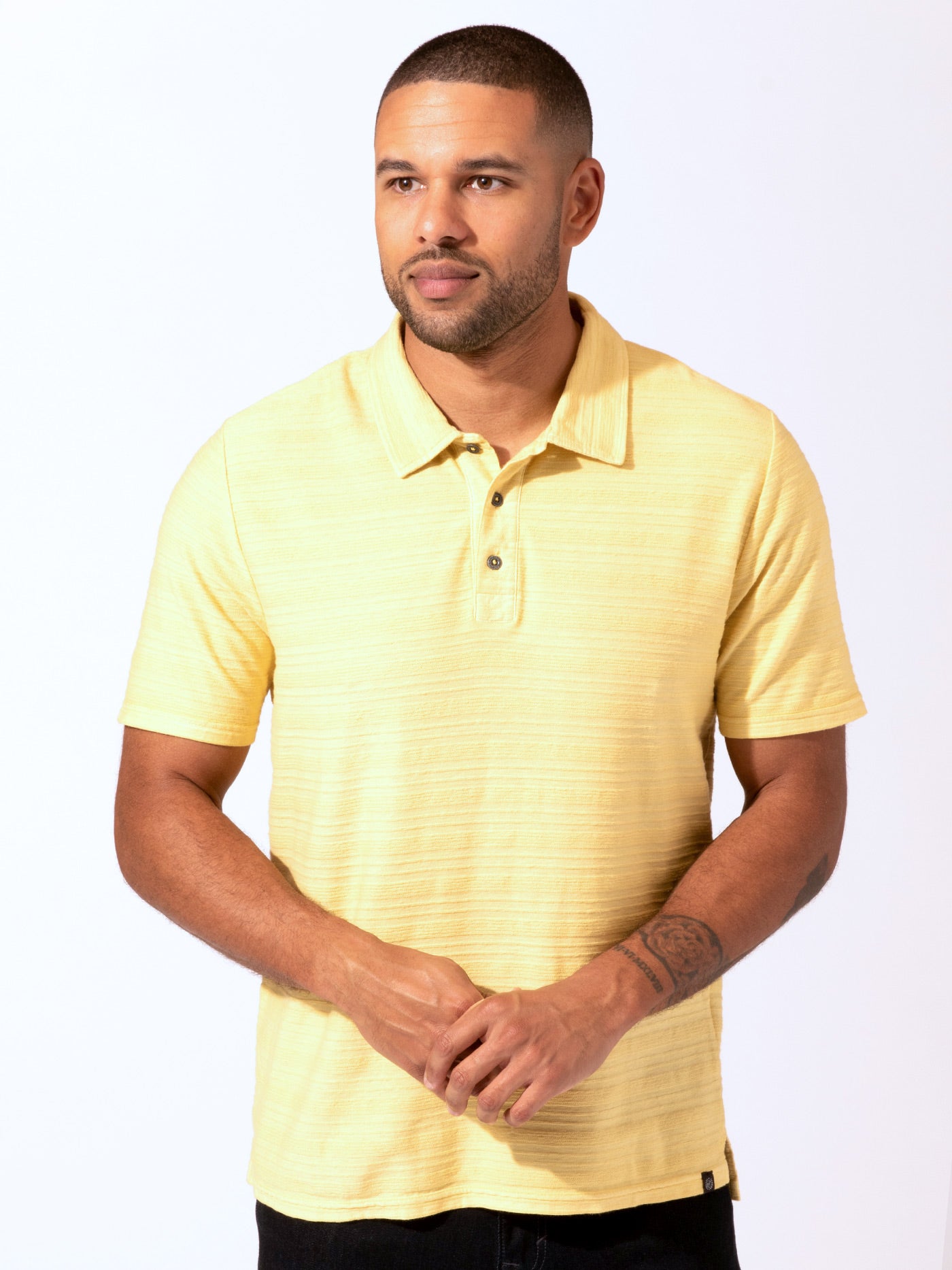 Grant Stripe Polo Mens Tops Tshirt Short Threads 4 Thought 