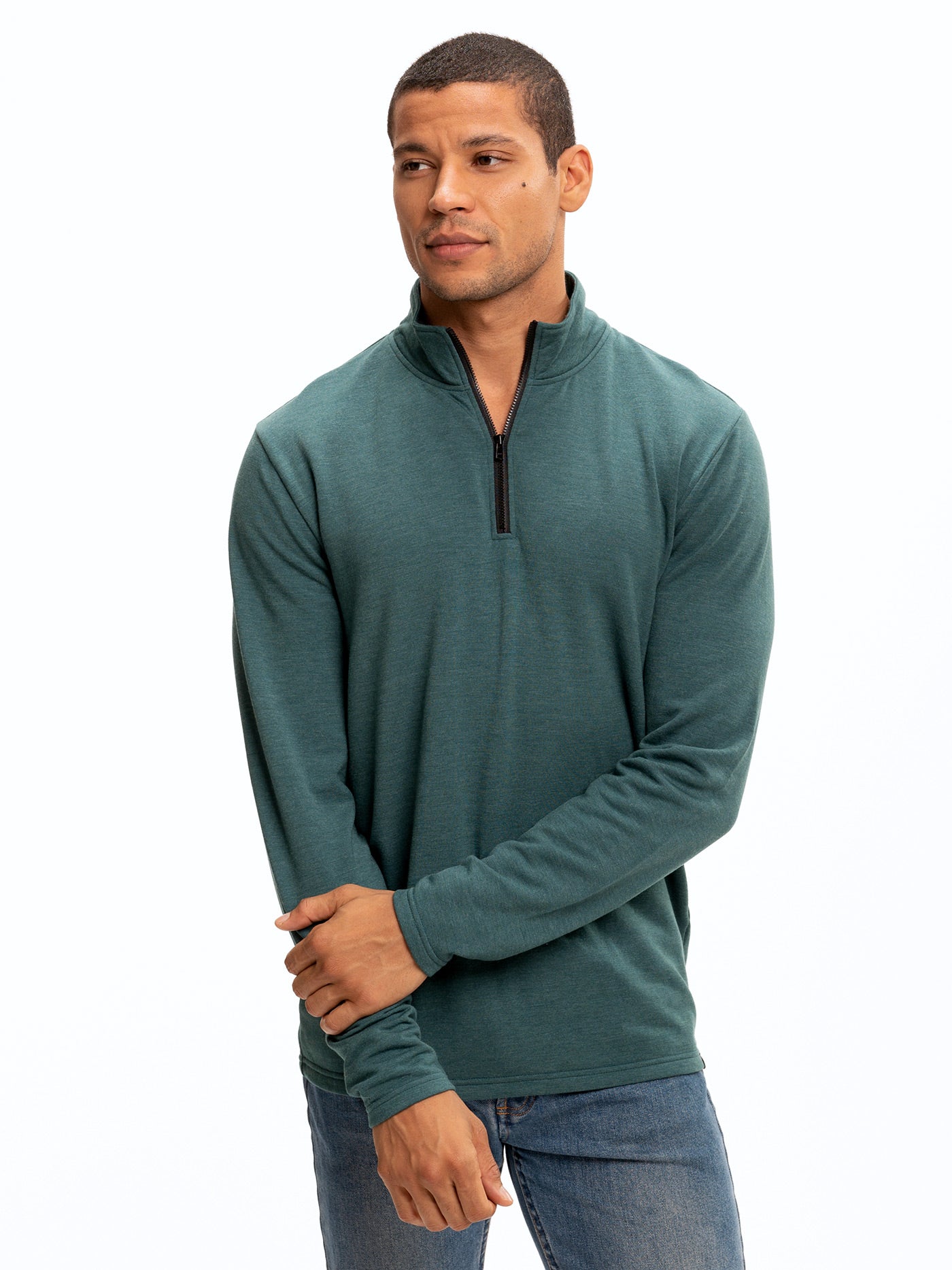 Kace Featherweight Lounge Mock Neck Mens Outerwear Sweatshirt Threads 4 Thought 
