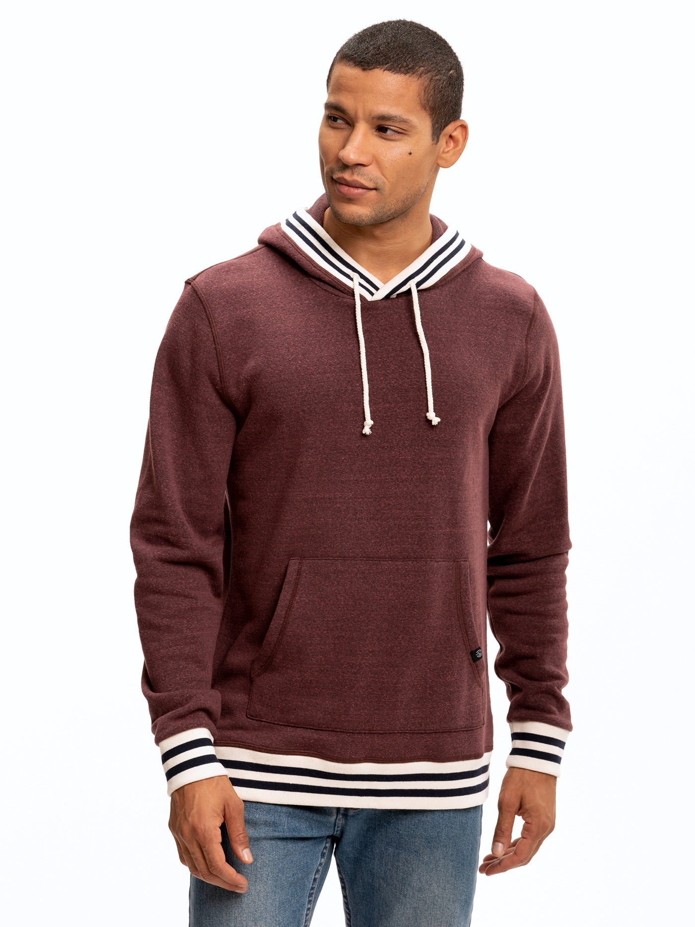 Tyson Contrast Rib Pullover Hoodie Mens Outerwear Sweatshirt Threads 4 Thought 