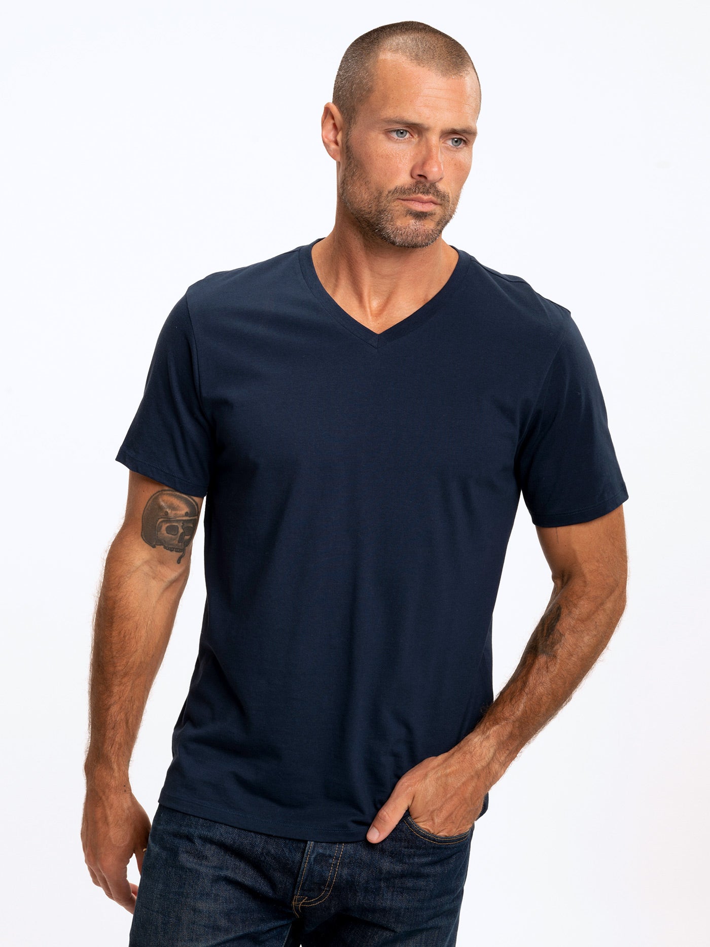 Men's Invincible Short Sleeve V-Neck Mens Tops Tshirt Short Threads 4 Thought 