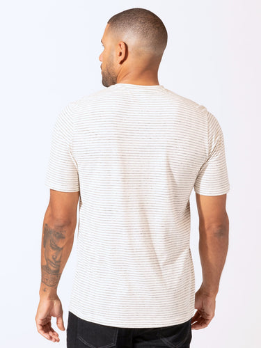 Stripe Triblend Jersey Crew Neck Tee Mens Tops Tshirt Short Threads 4 Thought 