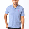 Triblend Flamingo Chest Embroidery Polo Mens Tops Tshirt Short Threads 4 Thought 