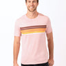 Triblend Gradient Chest Stripe Crew Mens Tops Tshirt Short Threads 4 Thought 