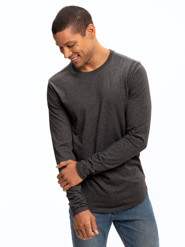 Kye Triblend Long Sleeve Crew Mens Tops Tshirt Long Threads 4 Thought