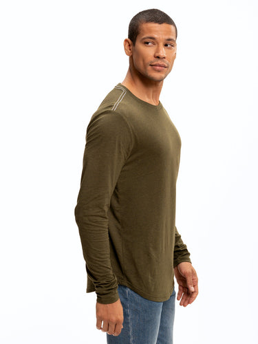Kye Triblend Long Sleeve Crew Mens Tops Tshirt Long Threads 4 Thought