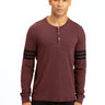 Dewey Stripe Triblend Graphic Henley Mens Tops Tshirt Long Threads 4 Thought 
