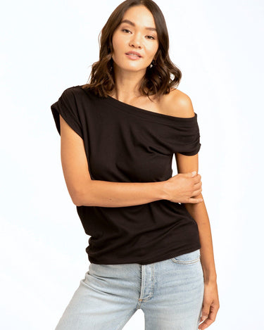 Leoni Off-Shoulder Rib Top Womens Tops Short Threads 4 Thought 