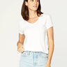 Liza V Neck Womens Tops Threads 4 Thought XS White
