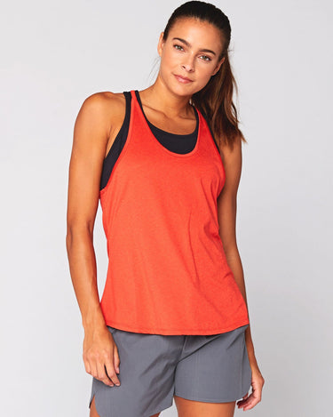 Cassia Active Tank Womens Tops Tank Threads 4 Thought XS Heather Paprika