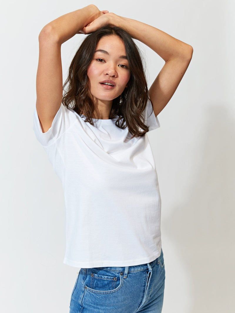 Women’S Invincible Crew Neck Tee in White Threads 4 Thought