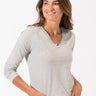 Women's Invincible Long Sleeve V-Neck Womens Tops Top Threads 4 Thought 