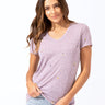 Lemon Embroidery V-Neck Tee Womens Tops Short Threads 4 Thought 