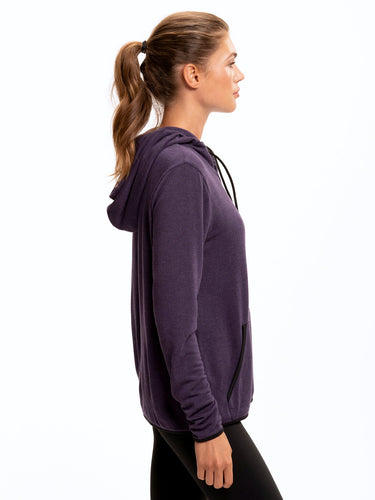 Feather Fleece Half Zip Hoodie Womens Outerwear Sweatshirt Threads 4 Thought 