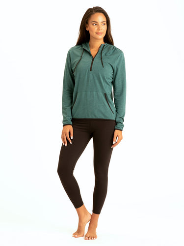 Kyanna FeatherLoop Half Zip Hoodie Womens Outerwear Sweatshirt Threads 4 Thought 