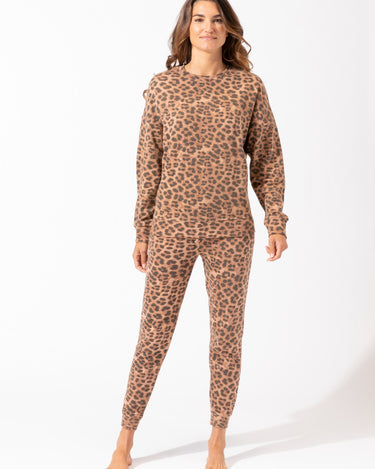 Cathy Leopard Print Oversized Crew Womens Tops Top Threads 4 Thought 