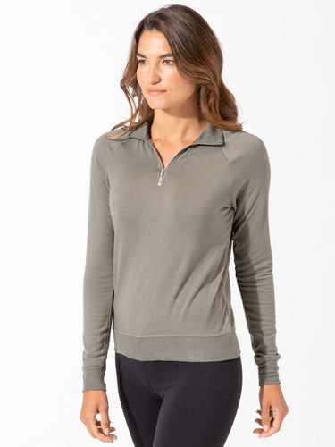 Ruka Feather Fleece 1/4 Zip Pullover Womens Tops Threads 4 Thought 