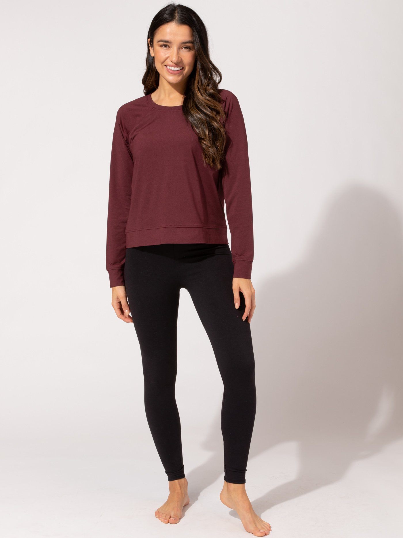 Bexley Brushed Jersey Crop Raglan Sweatshirt Womens Outerwear Sweatshirt Threads 4 Thought 