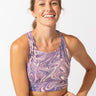 Strappy Aerial Marble Print Sports Bra Womens Tops SportsBra Threads 4 Thought 