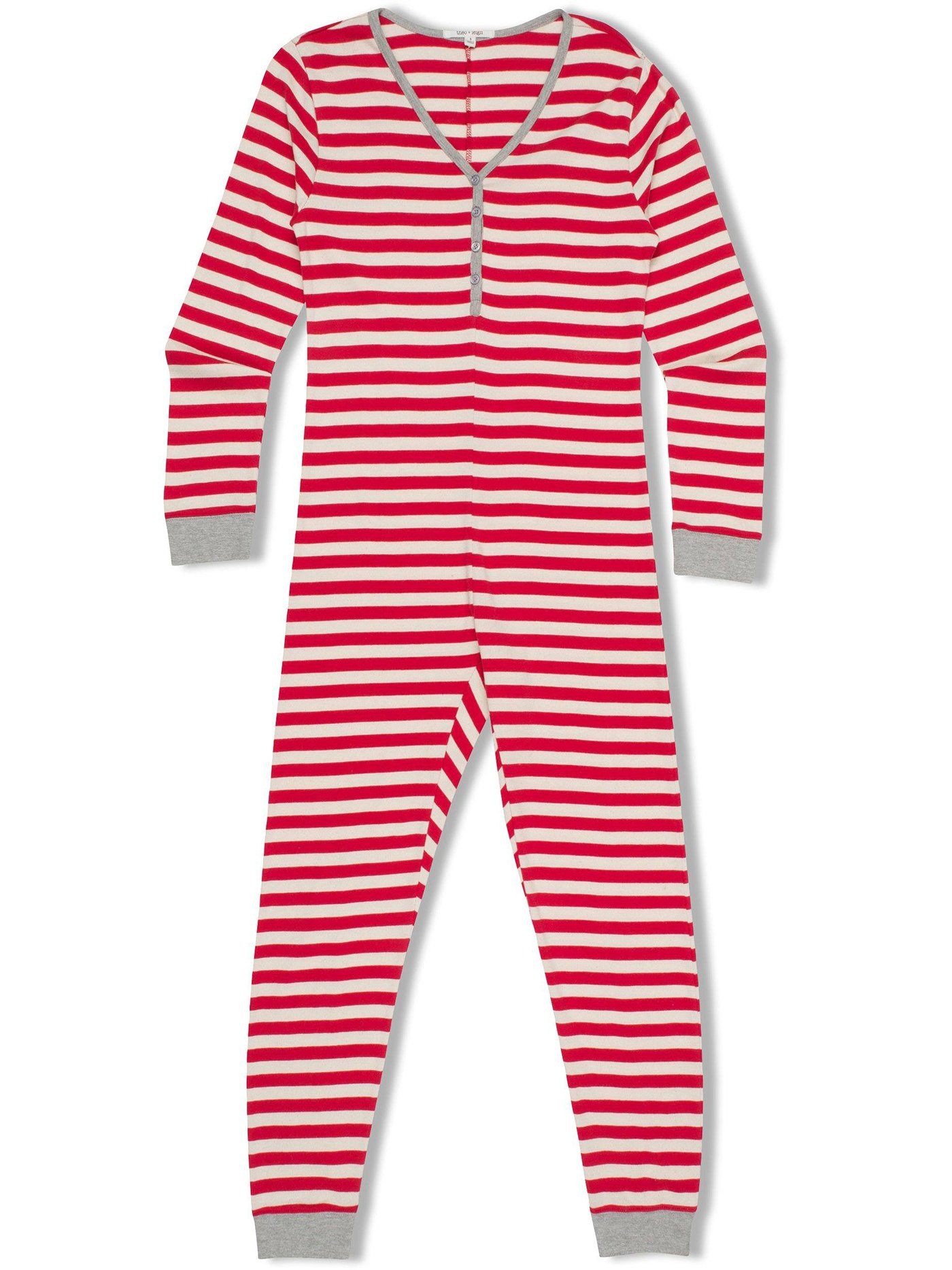 Theo + Leigh Women's Stripe One Piece Pajama Womens Pajamas Theo+Leigh 