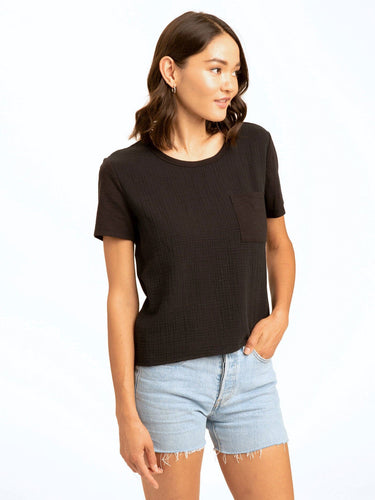Avelina Gauze Mix Pocket Tee Womens Tops Short Threads 4 Thought 